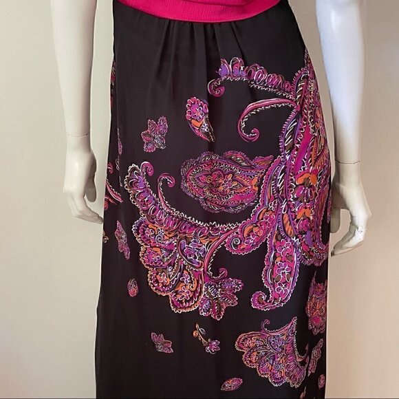 La Chateau Chiffon Floral Paisley Halter Maxi Dress, Sz Small - Picture 10 of 16